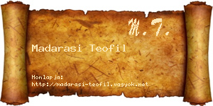 Madarasi Teofil névjegykártya
